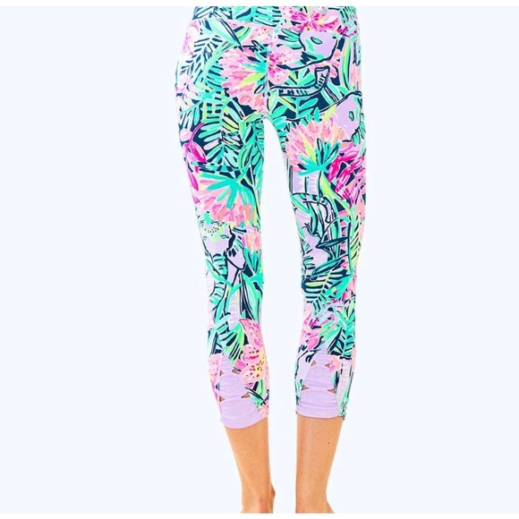 Lilly Pulitzer Luxletic Anika Weekender Cropped Legging Slathouse Soiree XS - Picture 2 of 6